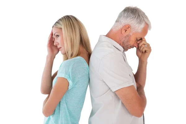 Ongelukkige paar niet spreken met elkaar zijn verbonden — Stockfoto