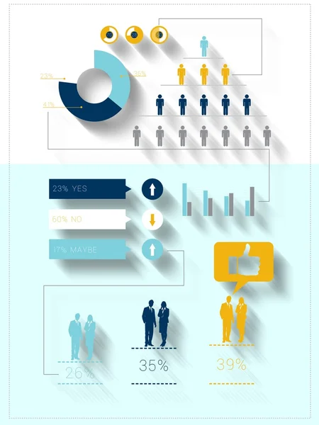 Digital generierte blaue und gelbe Business-Infografik — Stockfoto