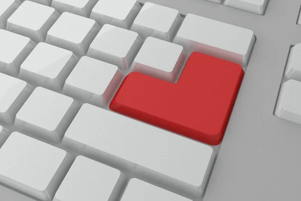 Red enter button on keyboard — Stock Photo, Image