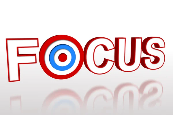 The word focus with target — Stock Photo, Image