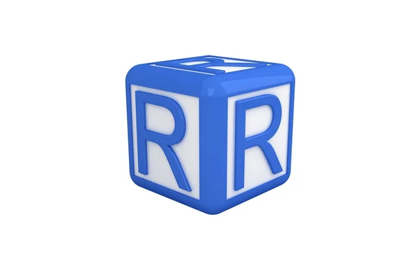 R blue and white block — Stock Photo, Image