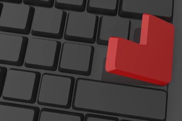 Botón rojo entrar en el teclado — Foto de Stock