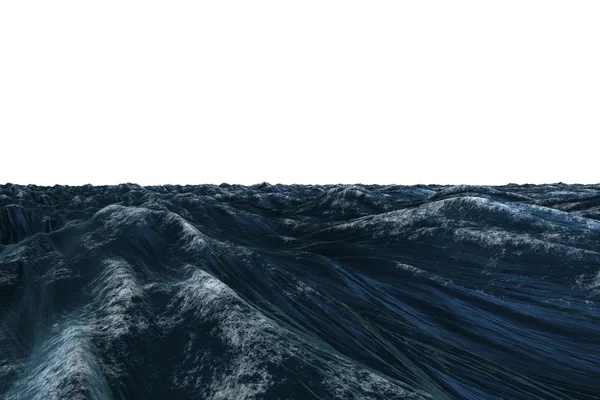 Cyfrowo generowane graficzny szorstki niebieski ocean — Zdjęcie stockowe