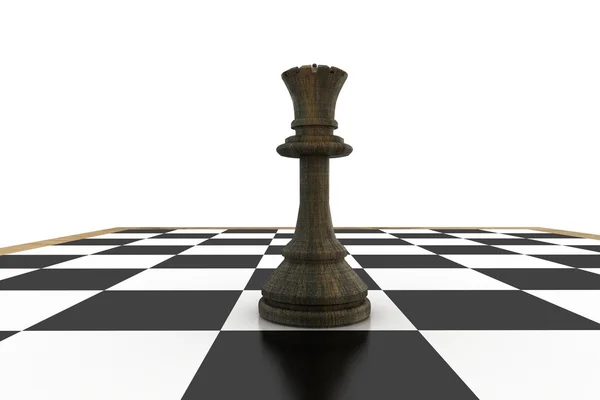 Black queen on chess board — Stock Photo, Image