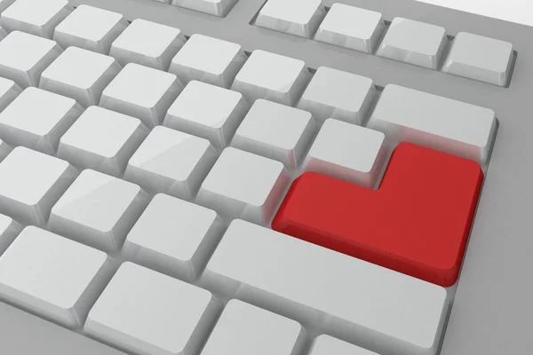 Red enter button on keyboard — Stock Photo, Image