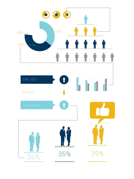 Digital generierte blaue und gelbe Business-Infografik — Stockfoto