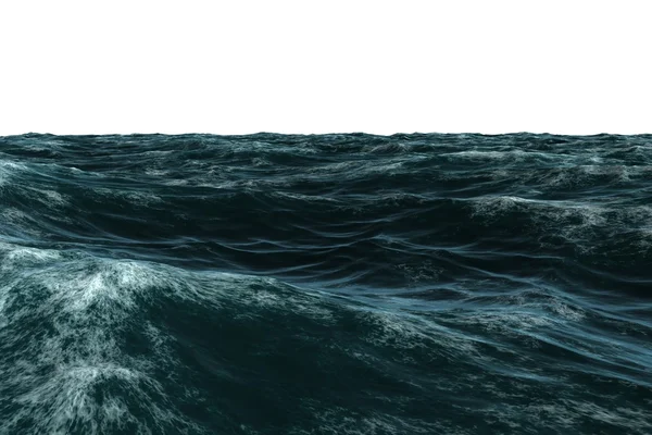 Digital generierter dunkelblauer rauer Ozean — Stockfoto