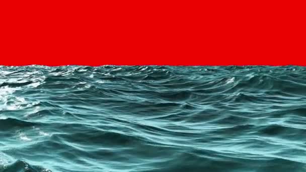 赤い画面の空の下で途切れ海 — ストック動画