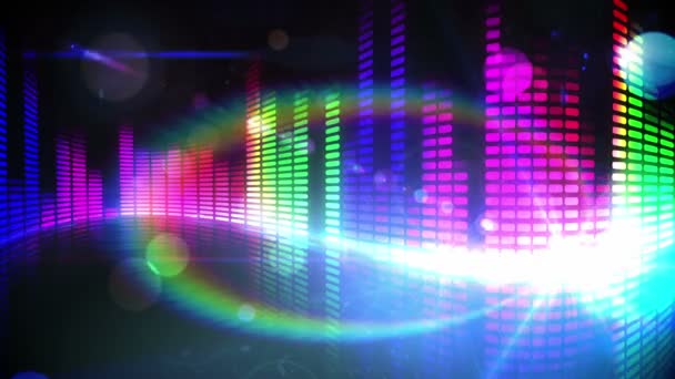 Színes pixel tervezés a zene hangereje — Stock videók