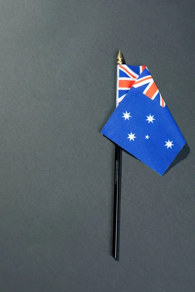Overhead View Stars Union Jack Australia Flag Stick Copy Space — Stock Photo, Image