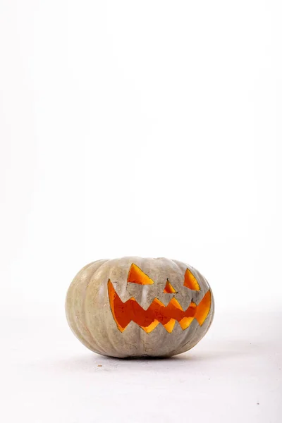 Skład Halloween Jack Latarni Kopiowanie Miejsca Białym Tle Horror Strach — Zdjęcie stockowe