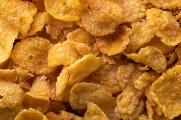 Full Bild Knapriga Cornflakes Med Kopieringsutrymme Oförändrad Frukost Hälsosam Mat — Stockfoto