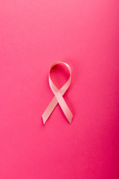 Directly Shot Breast Cancer Awareness Pink Ribbon Pink Background Copy — Stockfoto