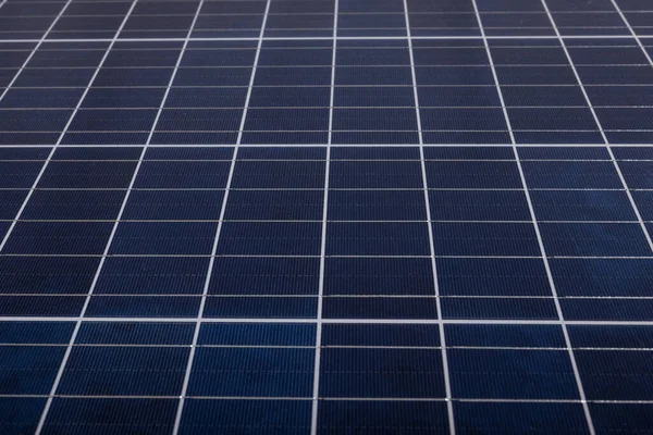 Kompletní Snímek Modrého Solárního Panelu Bílou Mřížkou Kopírovací Prostor Solární — Stock fotografie