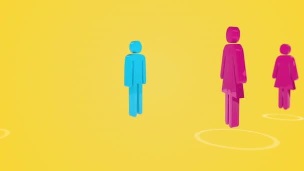 Sarı Ekranda Dönen Kadın Erkek — Stok video
