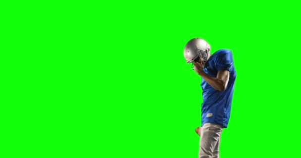 American Football Player Green Screen High Quality Format — Stock Video