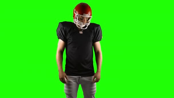 Jugador Fútbol Americano Pantalla Verde Formato Ultra — Vídeos de Stock