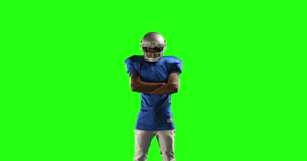 Giocatore Football Americano Sullo Schermo Verde Formato Alta Qualità — Video Stock