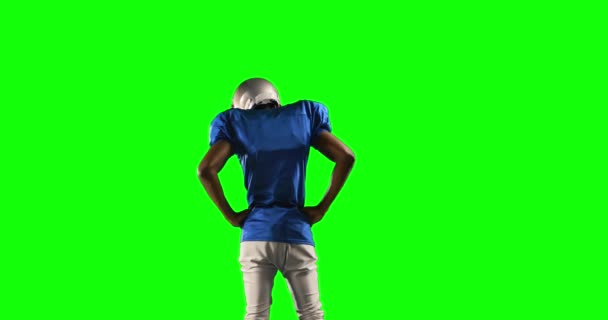 Yüksek Kaliteli Biçiminde Yeşil Ekranda Amerikan Futbolu Oyuncusu — Stok video