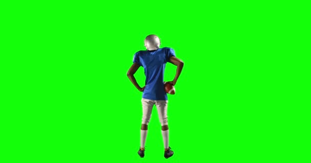 Jugador Fútbol Americano Pantalla Verde Formato Alta Calidad — Vídeos de Stock