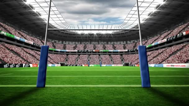 Vista Estadio Rugby Con Clima Nublado Durante Copa Del Mundo — Vídeo de stock