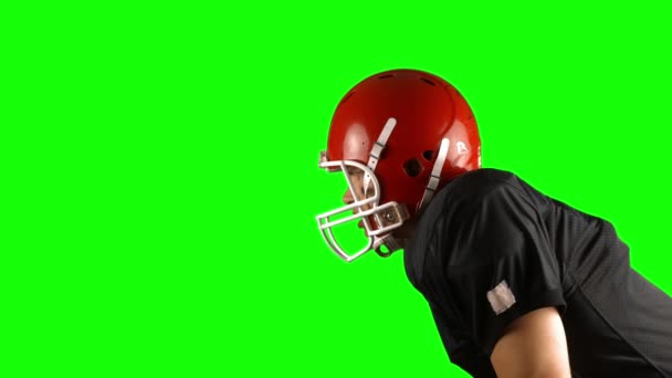 Giocatore Football Americano Sullo Schermo Verde Formato Ultra — Video Stock