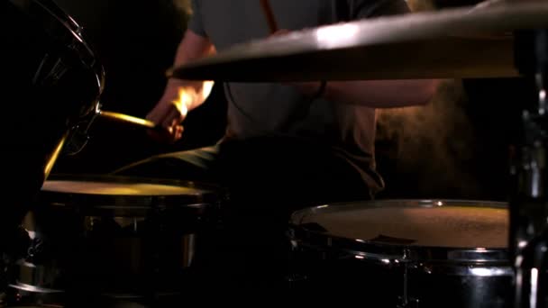 Man Drummen Slow Motion — Stockvideo