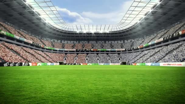 Vista Estadio Rugby Con Clima Soleado Durante Copa Del Mundo — Vídeo de stock