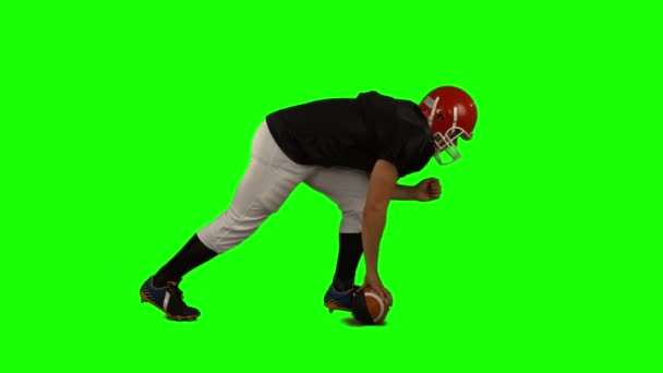 Американський Футбол Player Зелений Екран Ultra Формату — стокове відео
