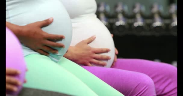 Yüksek Kaliteli Biçiminde Fitness Salonunda Hamile Kadınlar — Stok video