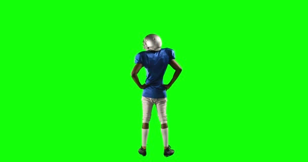 Giocatore Football Americano Sullo Schermo Verde Formato Alta Qualità — Video Stock