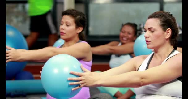 Mulheres Grávidas Estúdio Fitness Formato Alta Qualidade — Vídeo de Stock