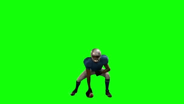 美式足球球员在攻击姿态在慢动作 — 图库视频影像