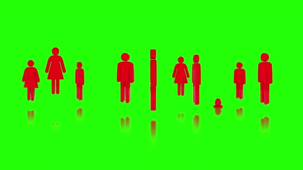 Чоловіків Жінок Обертаються Зеленому Екрані — стокове відео