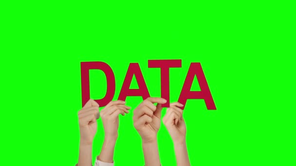 Mãos Segurando Dados Fundo Tela Verde — Vídeo de Stock