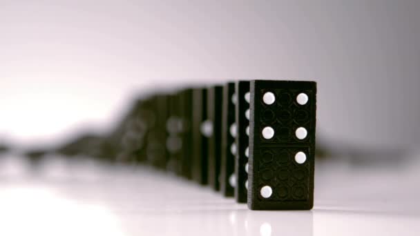 Dominoes Pushing Others Dominoes White Background — Stock Video