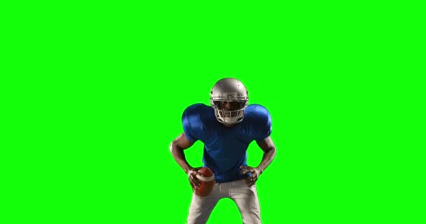美式足球球员在绿色屏幕上的高质量 — 图库视频影像