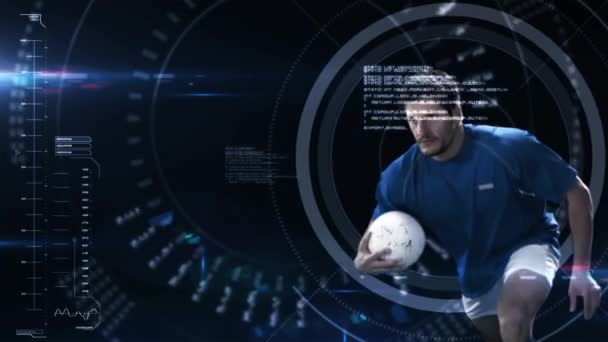 Digital Animation Futuristic Technology Tracking Athletes Movements — Stock Video