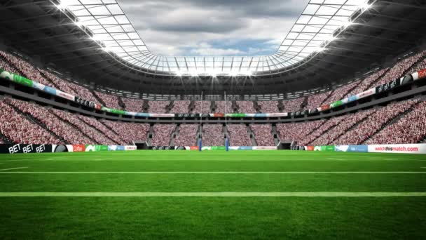 Vista Estádio Rugby Com Clima Nublado Durante Copa Mundo — Vídeo de Stock