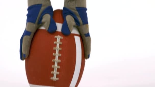 American Football Player Starting Football Game White Background — Stock Video
