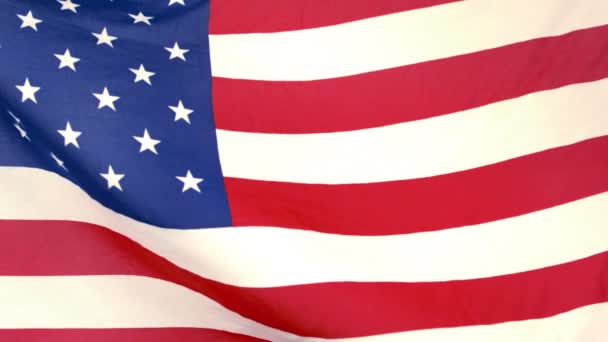 Amerikan Bayrağı Ağır Çekimde Üfleme — Stok video