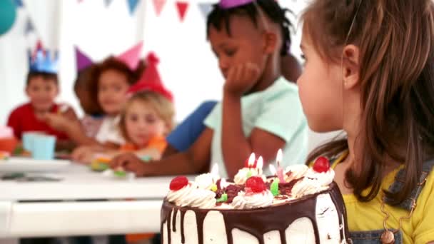 Crianças Felizes Uma Festa Aniversário Câmera Lenta — Vídeo de Stock