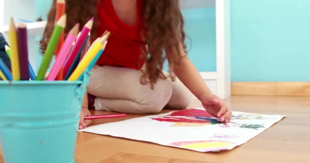 Niños Pequeños Dibujando Juntos Clase Formato Alta Calidad — Vídeos de Stock