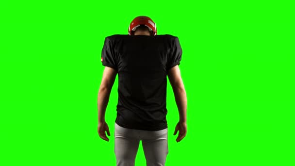 American Football Player Green Screen Ultra Format — Stock Video