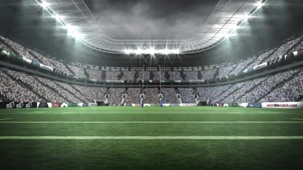 Pemandangan Stadion Rugby Malam Hari Selama Piala Dunia — Stok Video