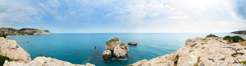 Cyprus rock of Aphrodite panorama