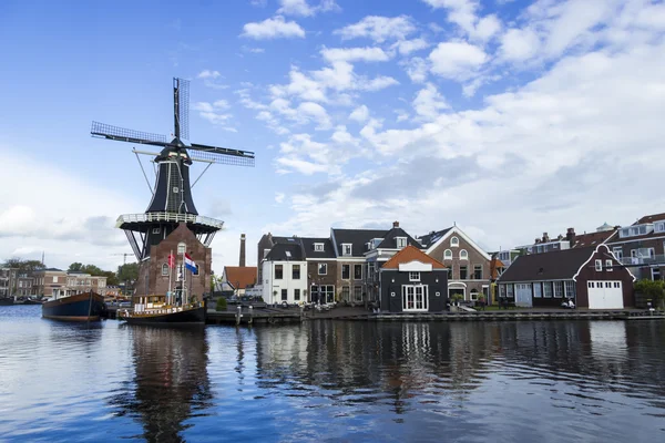 Paesaggio pittoresco con mulino a vento. Haarlem, Olanda — Foto Stock