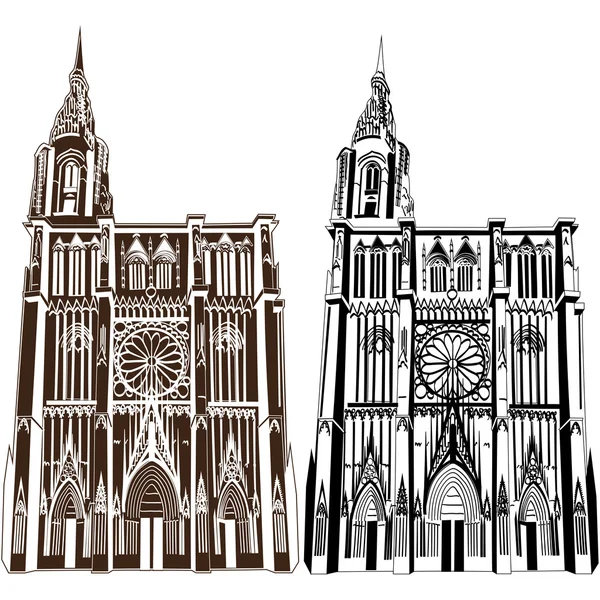 Notre dame de Estrasburgo — Vector de stock