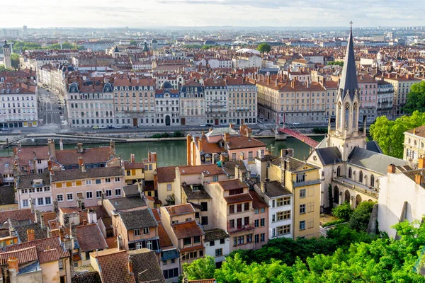 Lyon vue panoramique aérienne — Photo