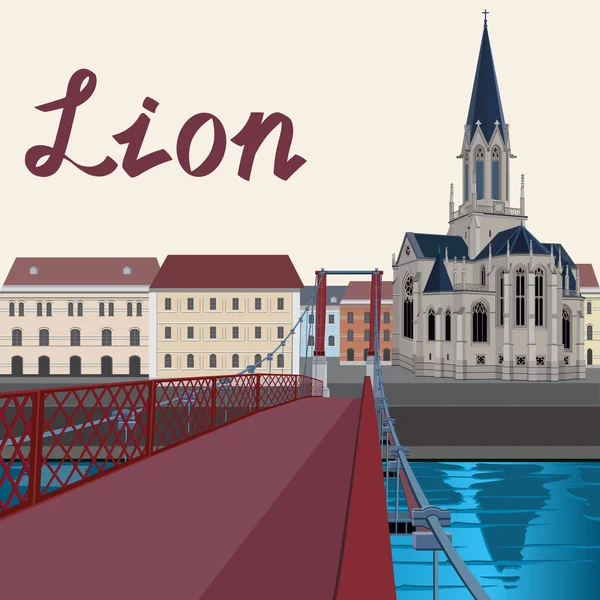 Iglesia de Saint Georges en Lyon — Vector de stock